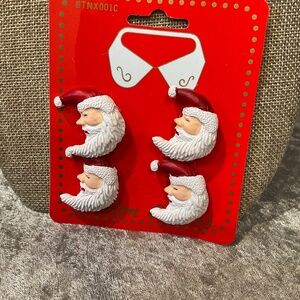 Vintage Santa Button Covers, set of 4